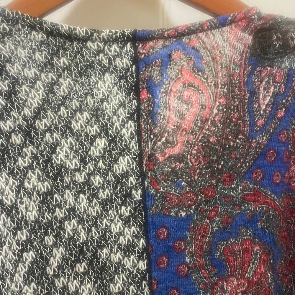 Multicolor Patchwork Cowl Neck Sweater - Picture 8 of 8